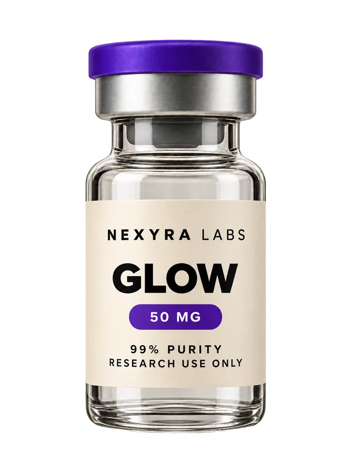 GLOW 70mg blended Nexyra Labs laboratory vial
